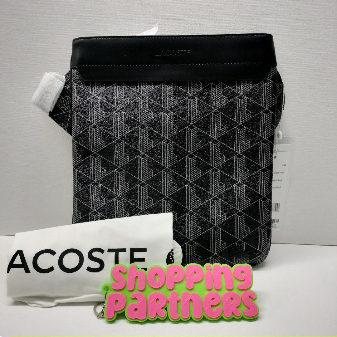 Lacoste THE BLEND UNISEX - Across body bag - monogram noir gris