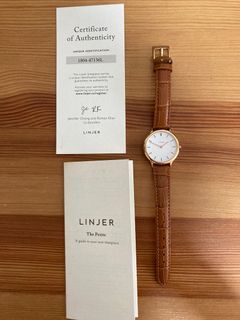 Linjer Women's Minimalist Watch - Rose Gold/Mocha, 34mm