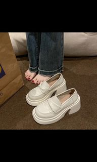 Lolita Loafer Mary Jane Flatform Shoes White