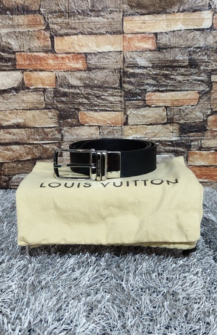 Louis Vuitton Black Boston Reversible Damier Infini Belt S