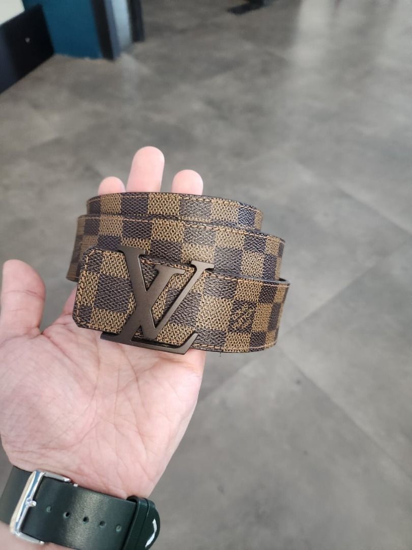 Louis Vuitton LV Initiales 40mm Reversible Belt Brown Damier Ebene. Size 85 cm