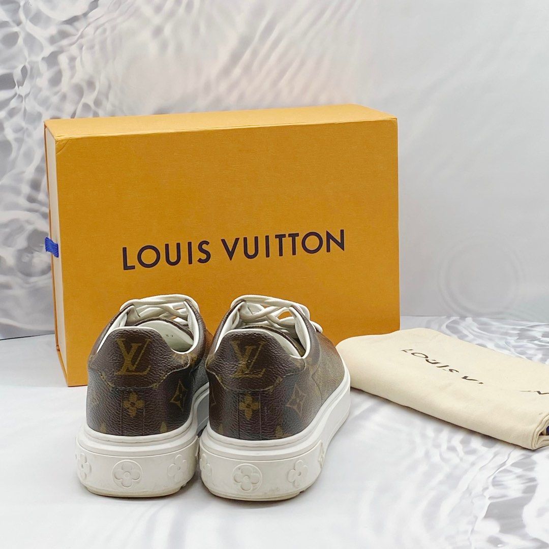 Louis Vuitton, Shoes, Louis Vuitton Brown Leather Canvas Low Top Men  Sneakers Size