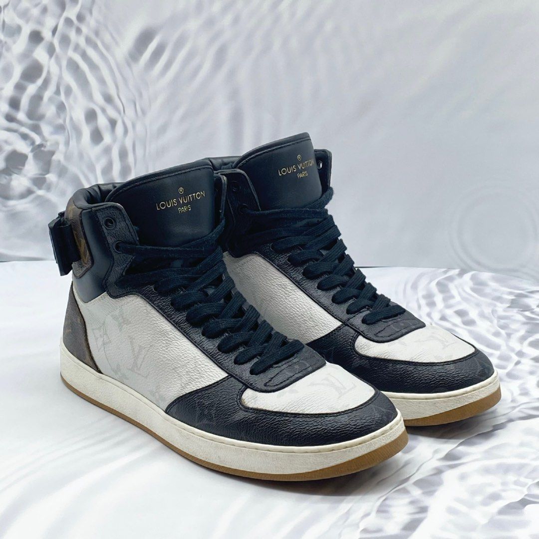 Louis Vuitton Men's White Leather Monogram Rivoli Sneaker