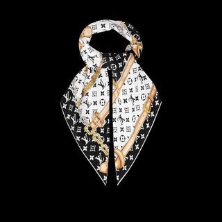 Louis Vuitton Monogram So Glitter Stole Silk Scarf Black & Gold 