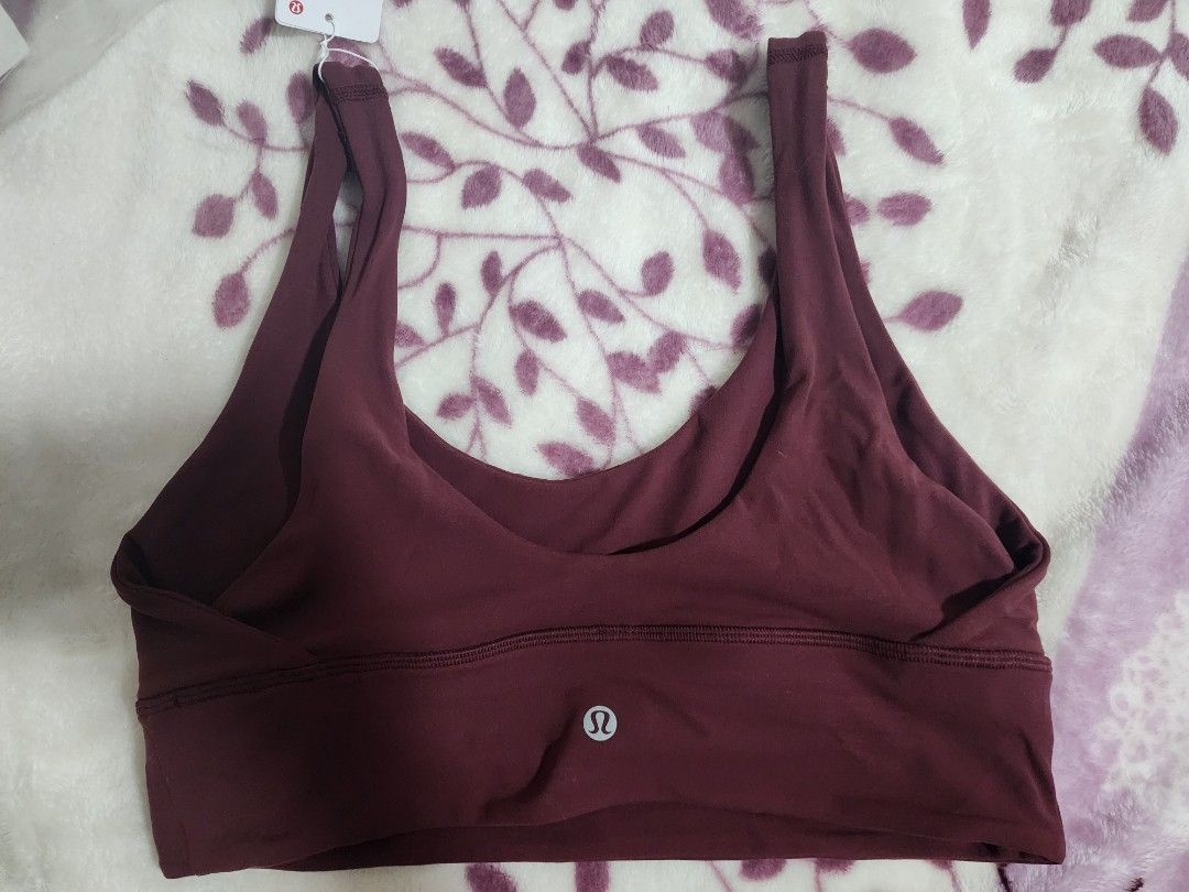 Lululemon In Alignment Longline Bra Red Merlot, Women's Fashion, Activewear  on Carousell