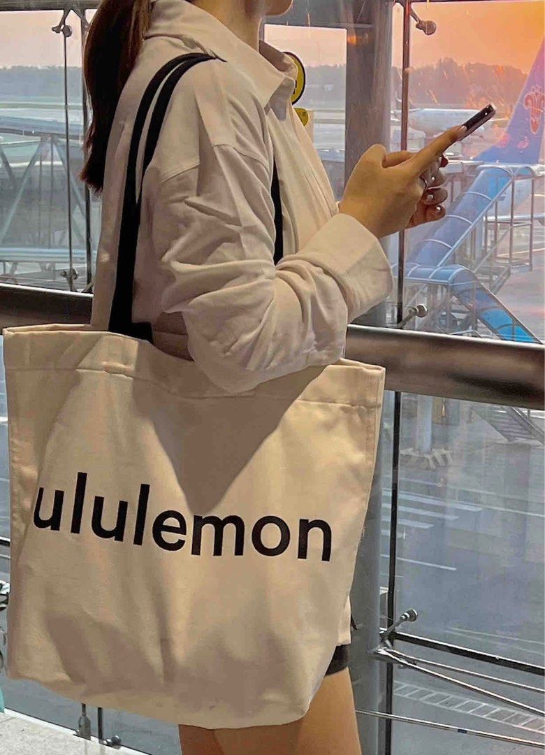 Lululemon canvas double handle tote bag Women s Fashion Bags