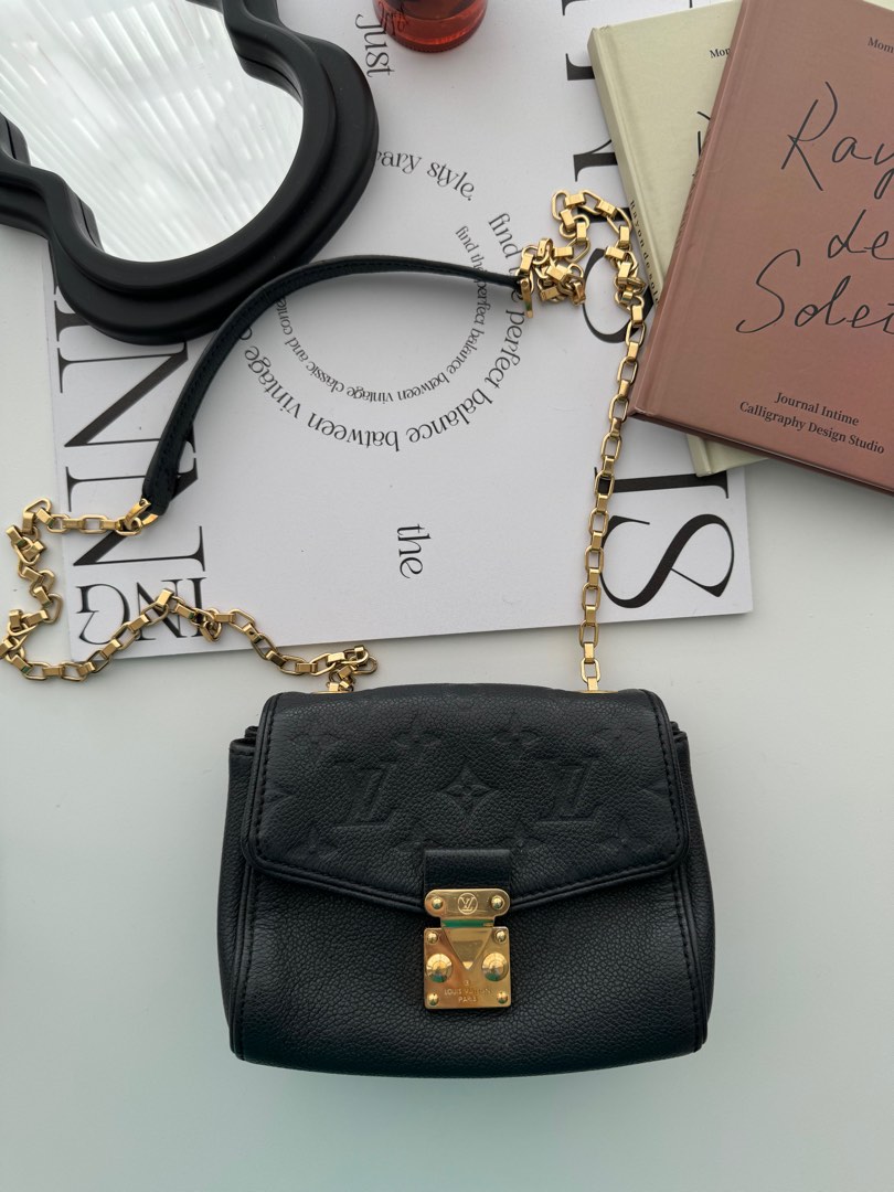 Louis Vuitton Saint Germain BB Black Empreinte Gold Chain