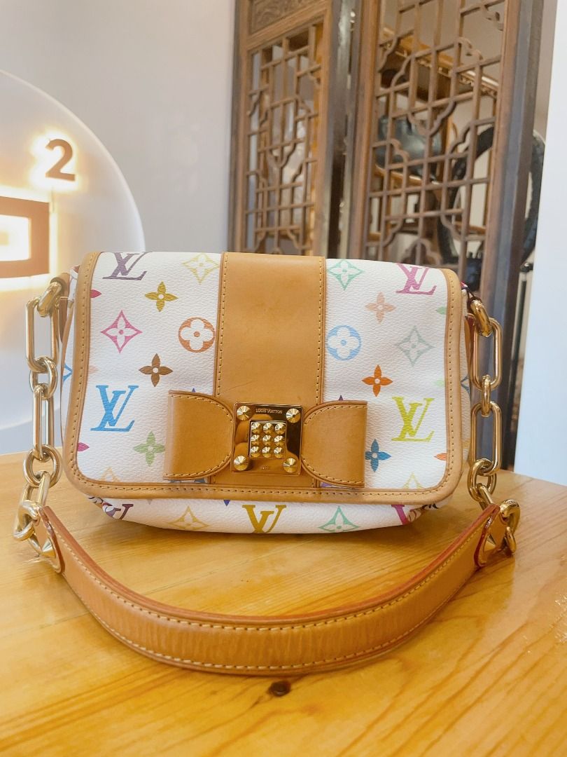 Louis Vuitton Patti White Monogram Shoulder Bag Multicolor