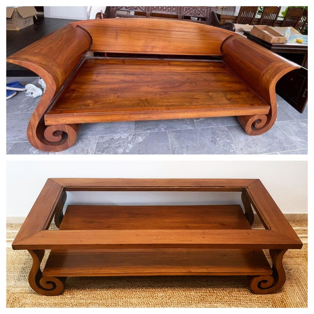 Mahogany Sofa Bench And Coffee Table