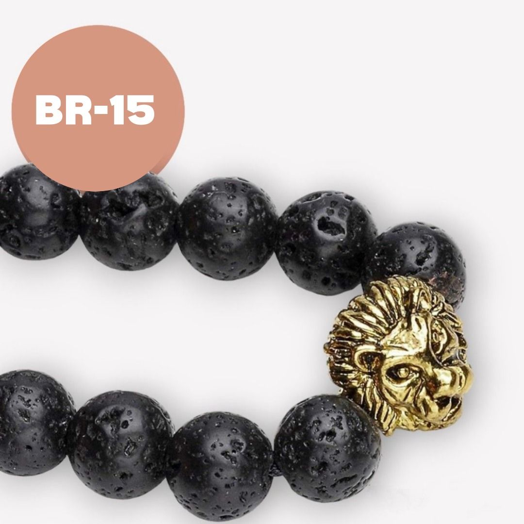 Mens gold and clearance black onyx bracelet