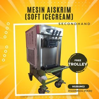 Mesin Soft Ice Cream / Mesin Aiskrim Lembut (Free Trolley)