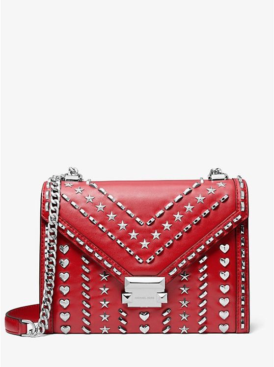 Michael Kors Whitney Large Studded Leather Convertible Shoulder Bag