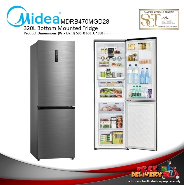 Midea MDRB470MGD28 320L ( Inverter Quattro / Assistclose / Metal