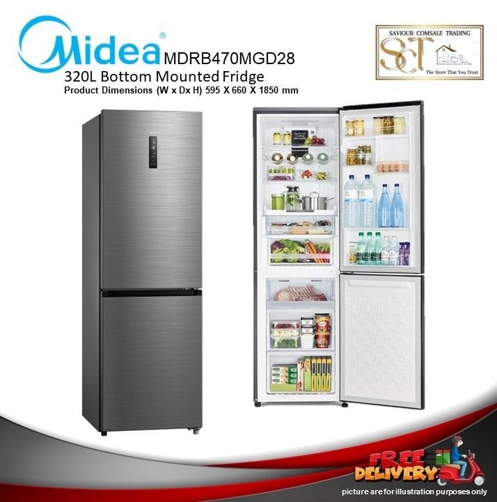 Midea MDRB470MGD28 320L ( Inverter Quattro / Assistclose / Metal