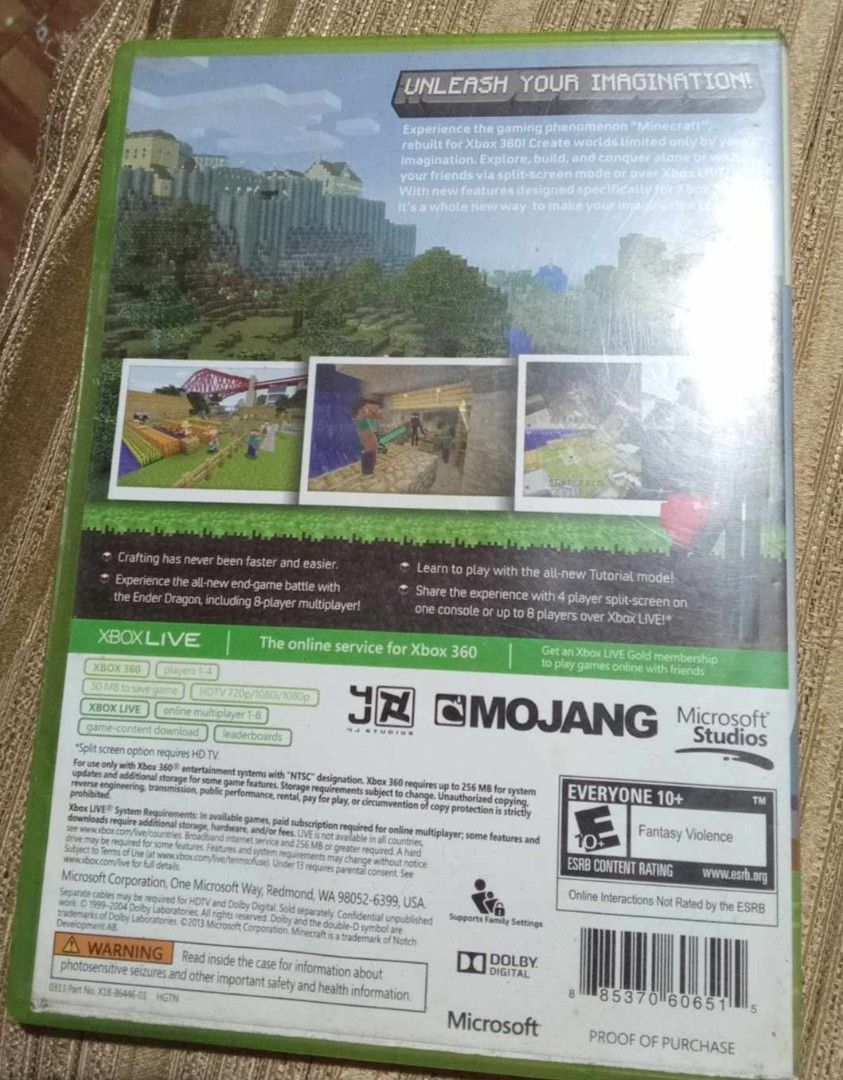 Minecraft (Category: Xbox) located in Pasig City. Submitted by noreen024 (Listing ID 1261274873, Image 3). Description: RFS: No one is using it right now..