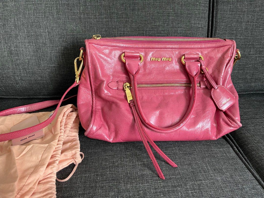 Red miu new arrivals miu bag