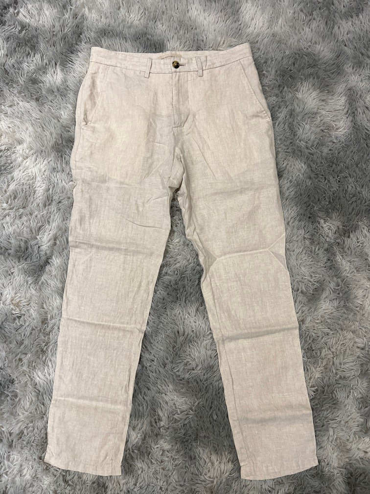 Go With The Season Nude Linen Pants - 100 Percent Linen No Stretch For Breathable Comfort main image 1