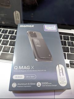 🏪MOMAX Q.XMagX 5000Mah Magnetic Wireless Battery Pack 外置電池  | 蘋果外置電源 | MagSafe |磁吸電池 | 磁吸背殼 iPhone15ProMax & iPhone15Pro 適用