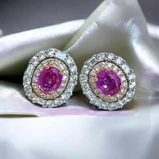 NATURAL Pink sapphire earrings