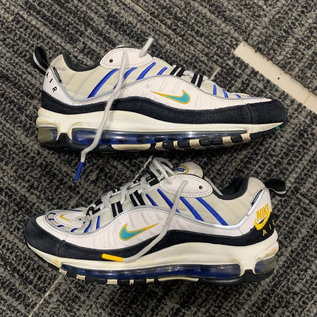Nike Air Max 98 White Teal Nebula University Gold Men s Fesyen