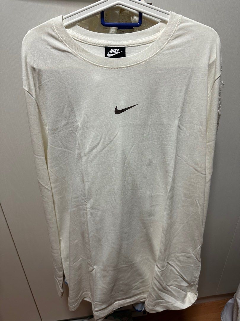 White nike long sleeve shirt online