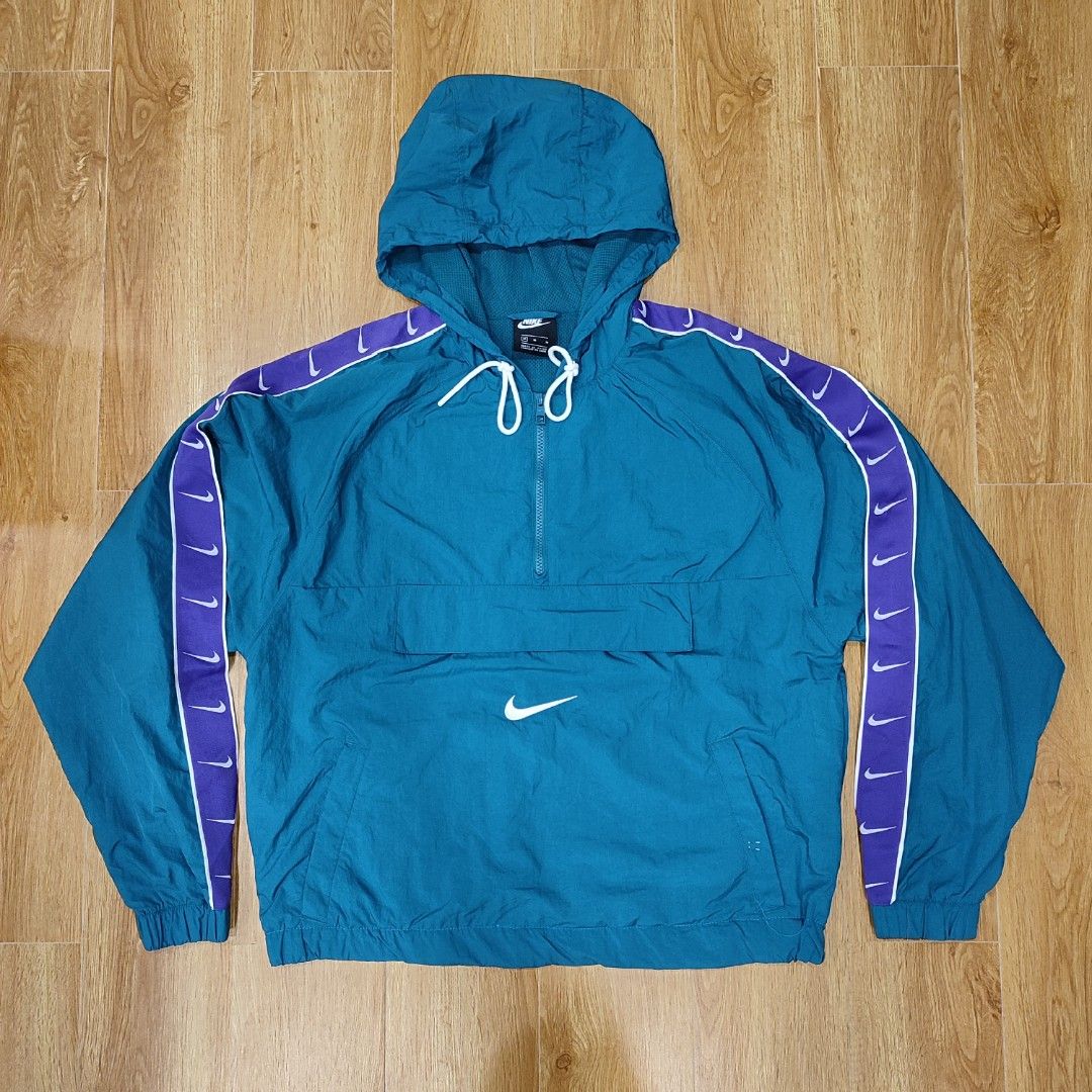 Nike mind swoosh big logo back teal side tape jacket