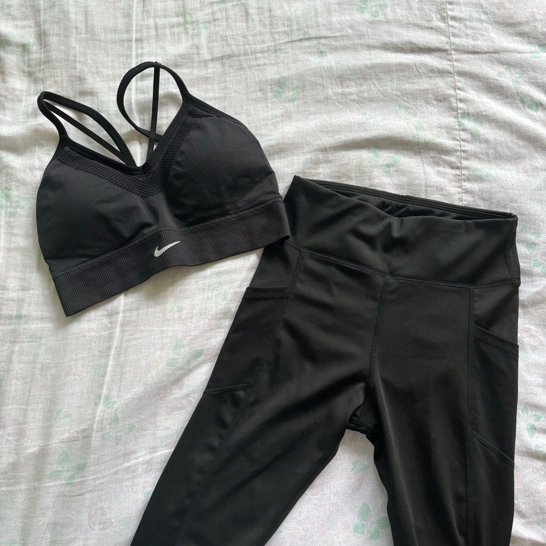 nike sports bra and tights set
