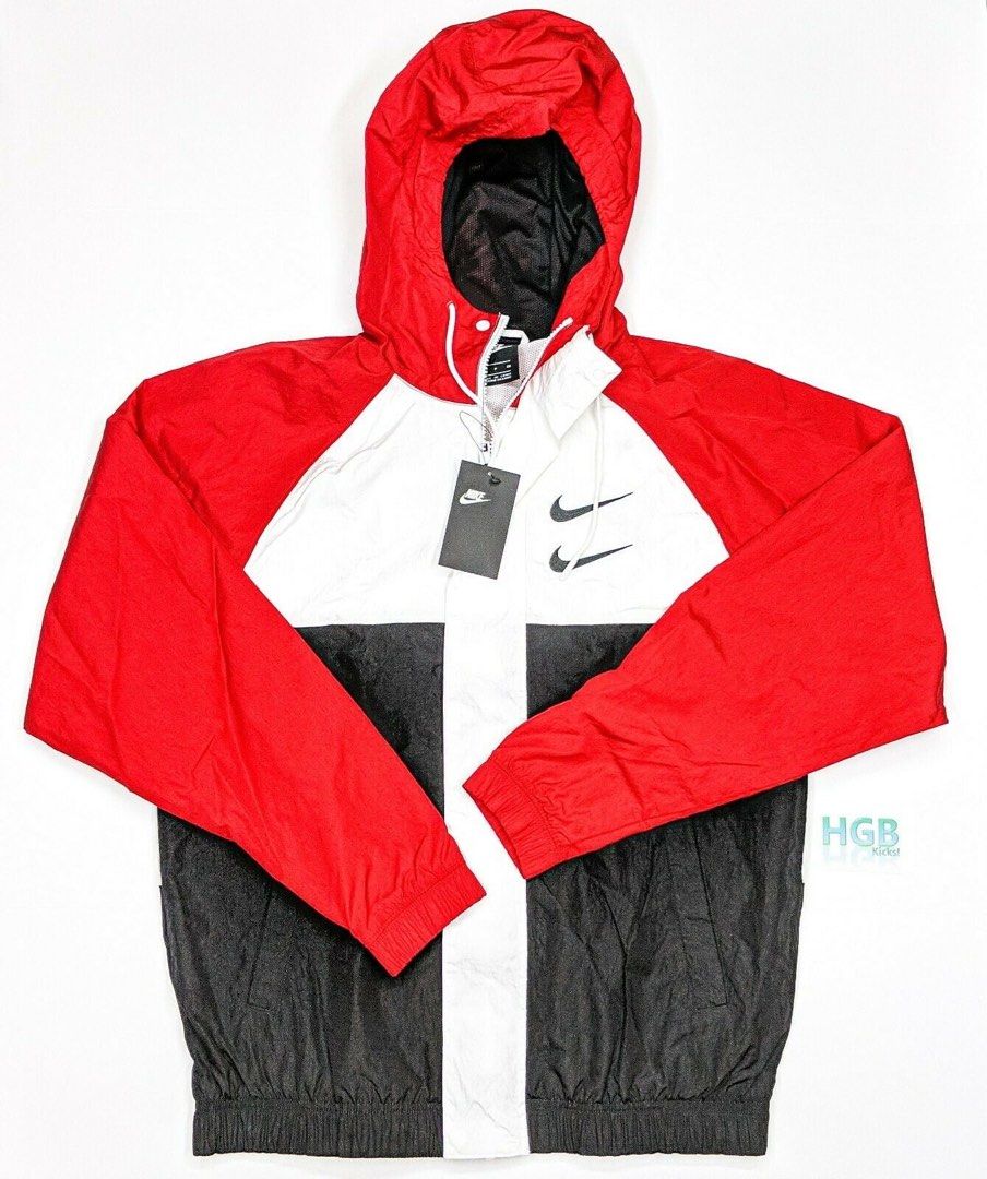 Red nike pullover windbreaker hotsell