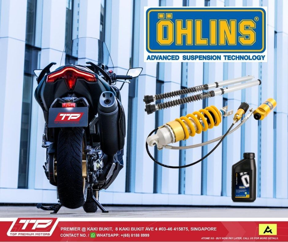 Ohlins Fork Cartridge Kit + Shock Absorber (Yamaha TMAX 2017 2023