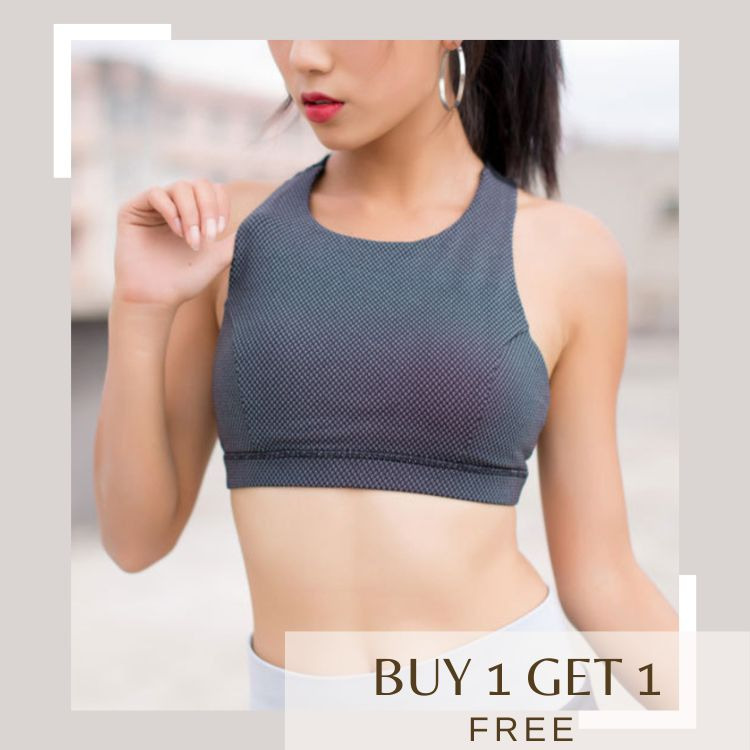 Solid Ribbed Knit Sports Bra