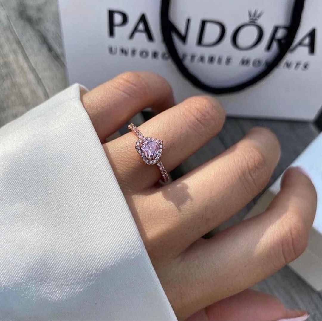 PANDORA JEWELRY Mod. ELEVATED LIGHT BLUE HEART RING