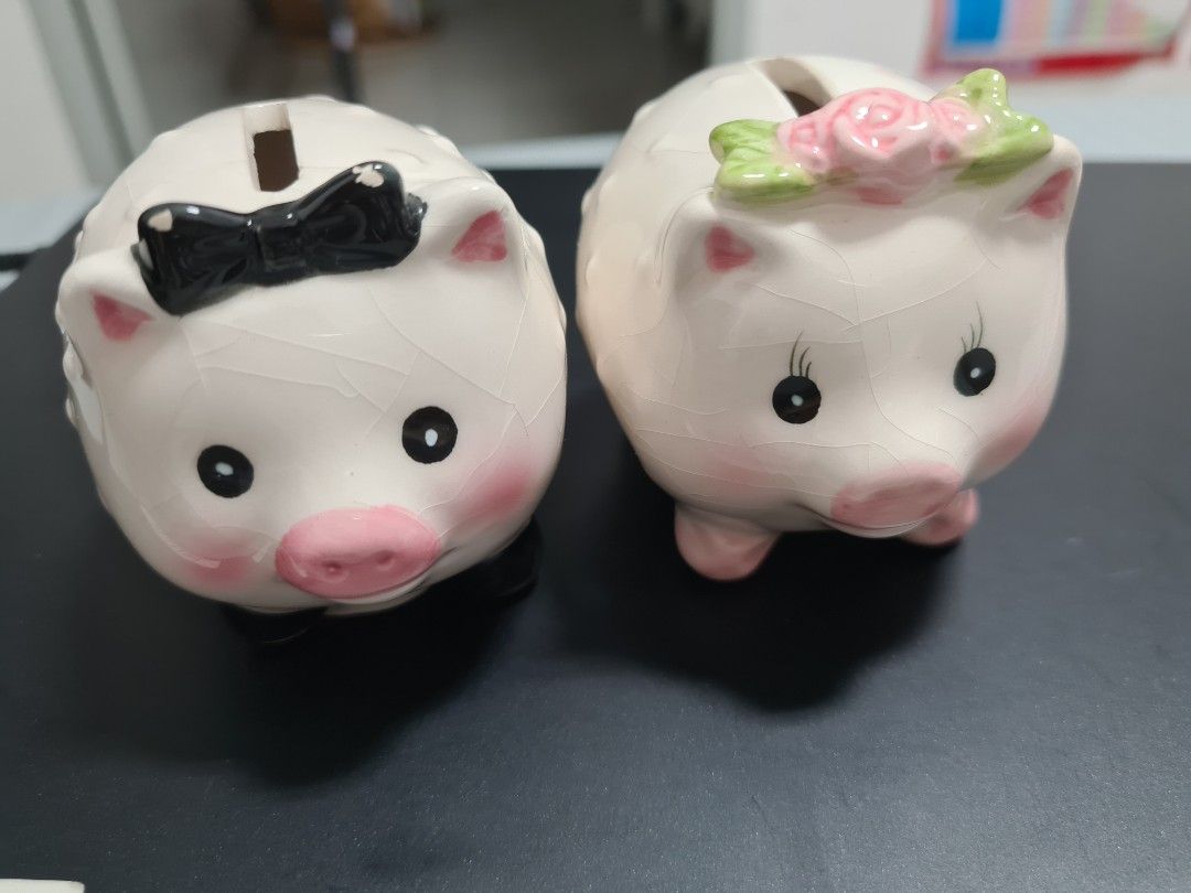 15 Gold Pig Lucky Porcelain Fortune Pig Money Box Piggy Bank