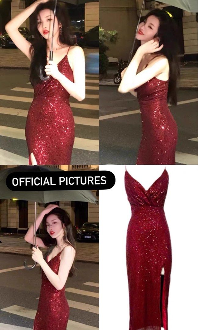 Red and gold party dress outlet