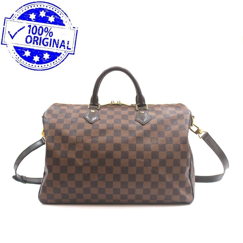 Preloved Louis Vuitton LV Speedy Bandouliere 35 Damier Ebene 2018