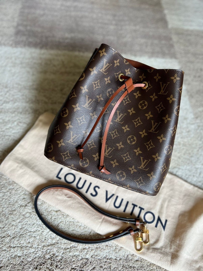 LV Neonoe Black Noir Monogram 2019 with DB, Small Tag, Paperbag