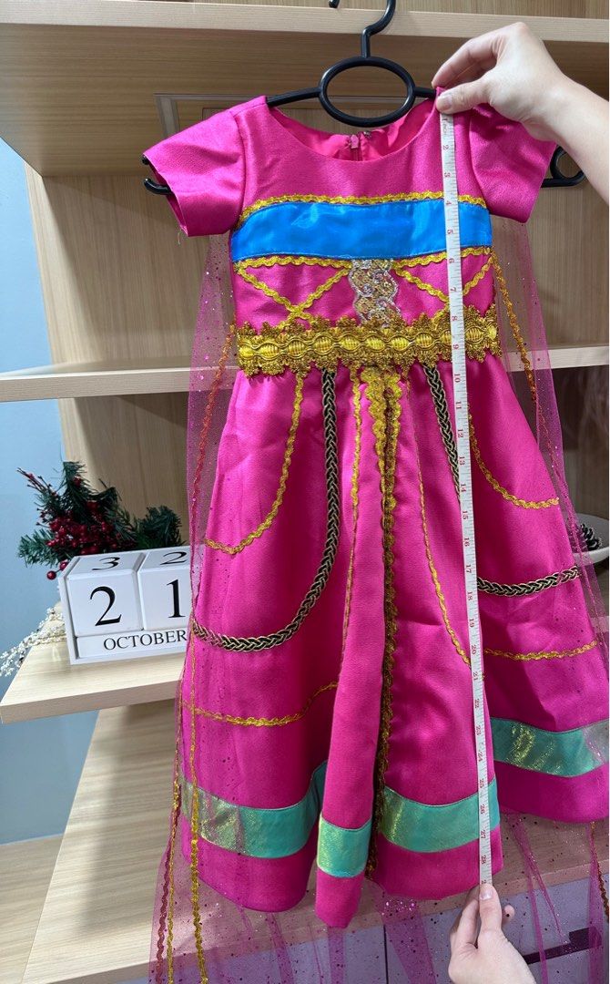 strapless open back dress Aladdin Jasmine 2019 Blue Dress Outfit Cospaly Costume Halloween Princess  Dress  ACcosplay