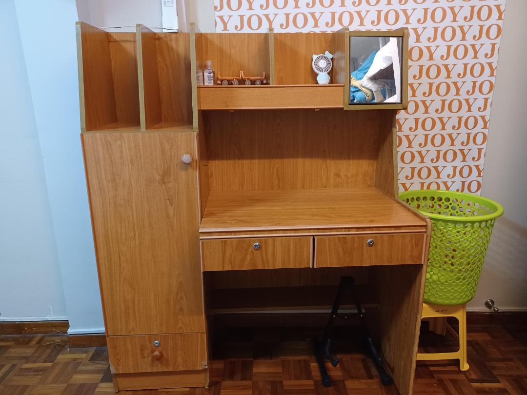 Rare Modern Home Computer Study Table with Mirror And Multiple Shelving ...
