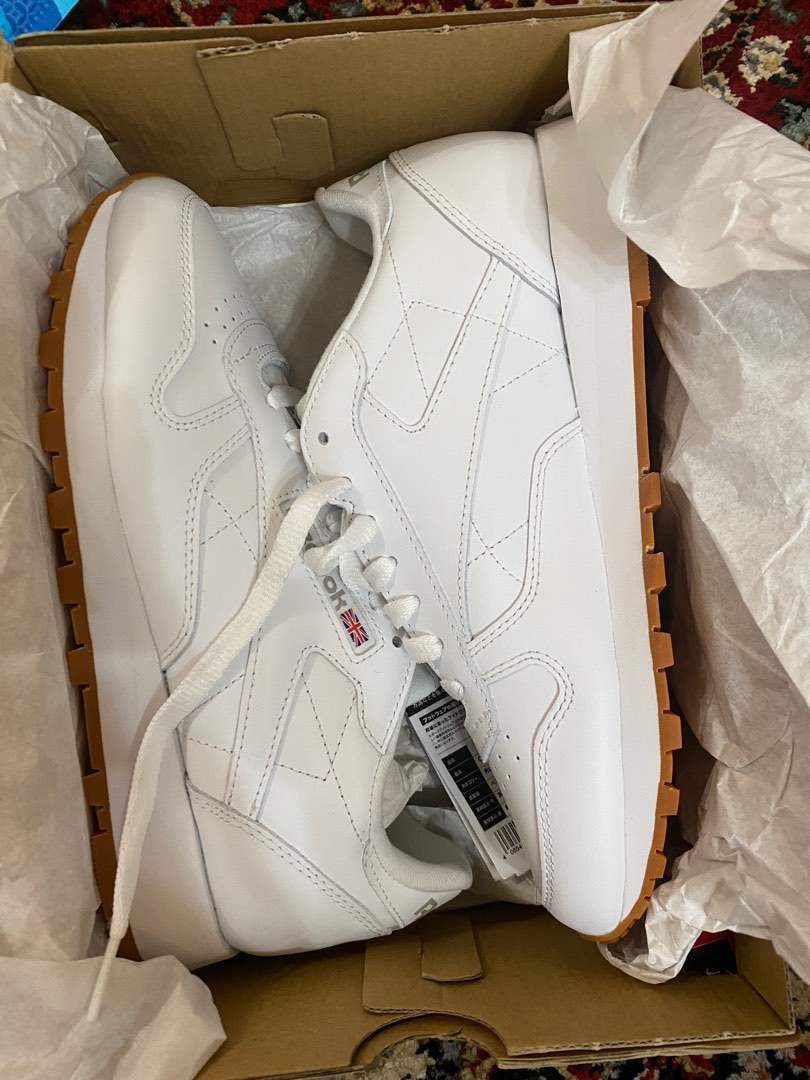 Reebok classic mens sales white leather