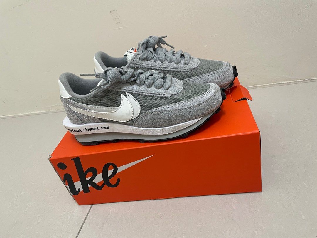 Sacai x Nike Ldv Waffle x Fragment 黑白25.5, 她的時尚, 鞋, 運動鞋