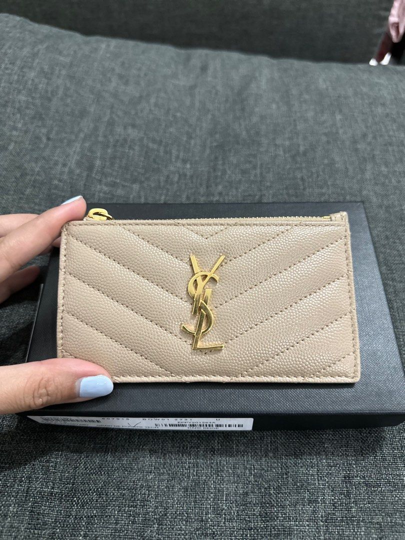 Saint laurent zipped deals card holder