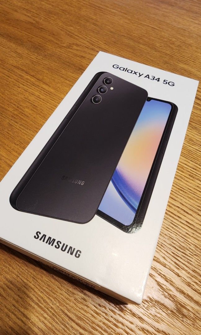 全新未拆】Samsung 三星Galaxy A34 5G (8+128GB) Black 霧冰黑, 手提