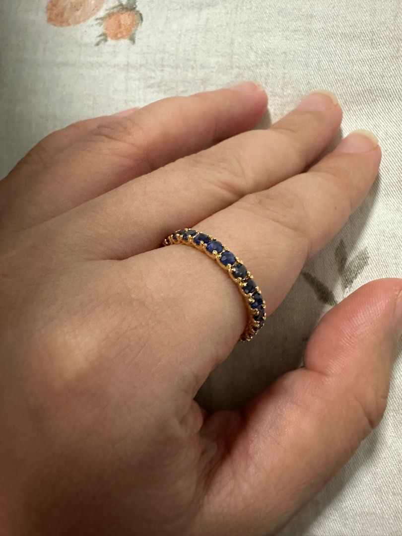 Gold sapphire eternity new arrivals ring