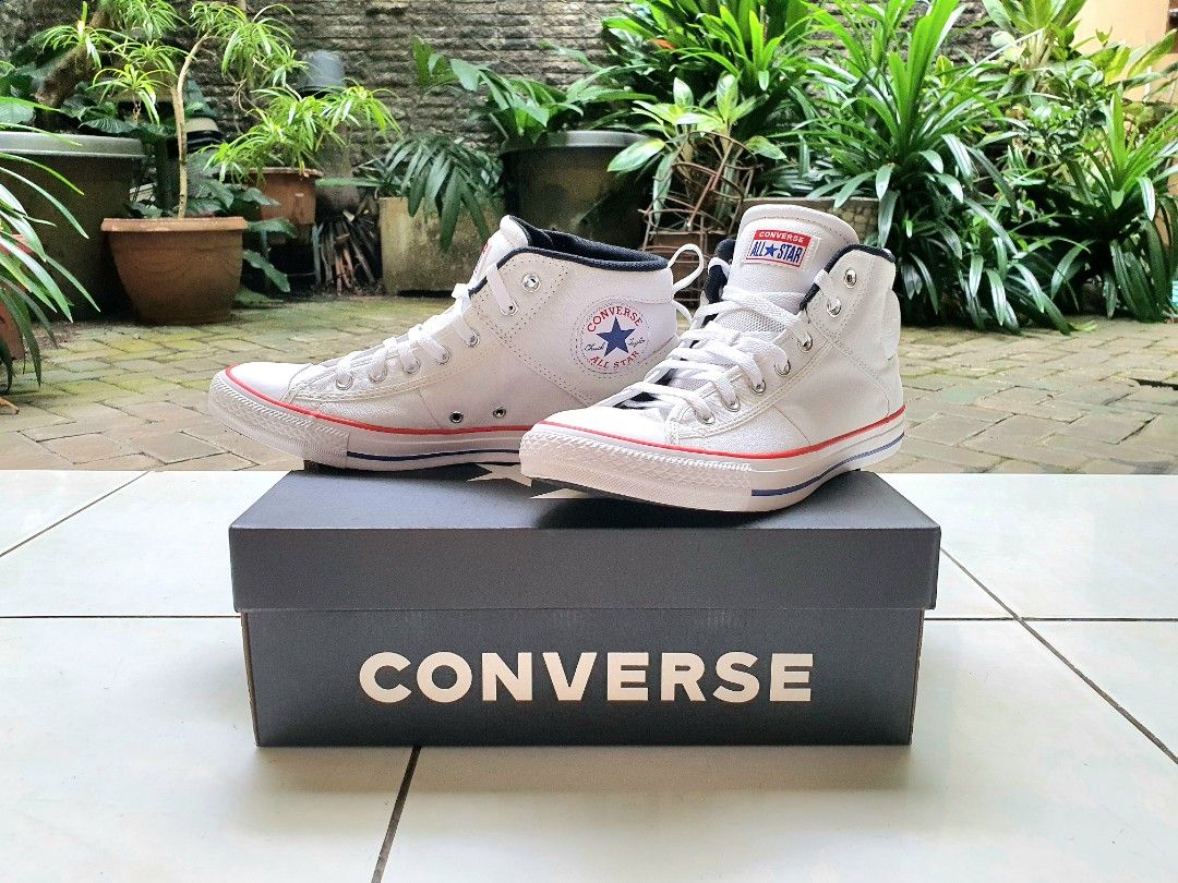 Sepatu Converse Chuck Taylor All Star CS White Red Blue Size EUR 45 UK 11 BNIB
