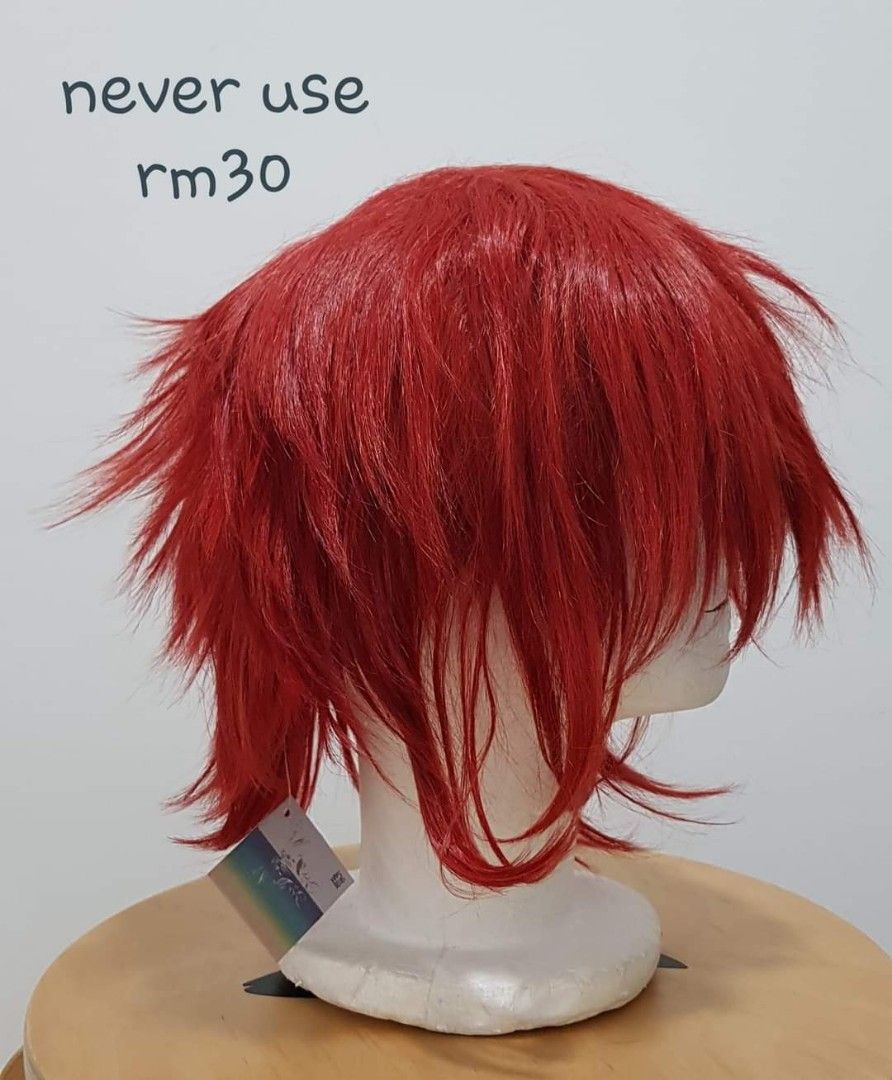 Short red cosplay wig on sale