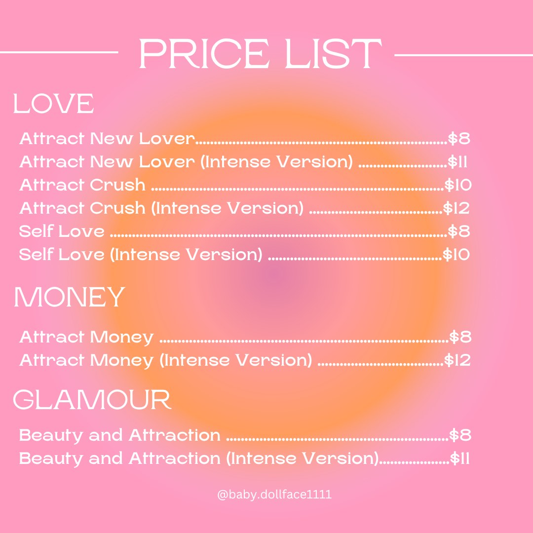 SPELL JAR PRICING MENU, Hobbies & Toys, Memorabilia & Collectibles