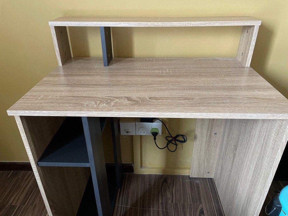 -on hold- Study Table with monitor stand, Furniture & Home Living ...