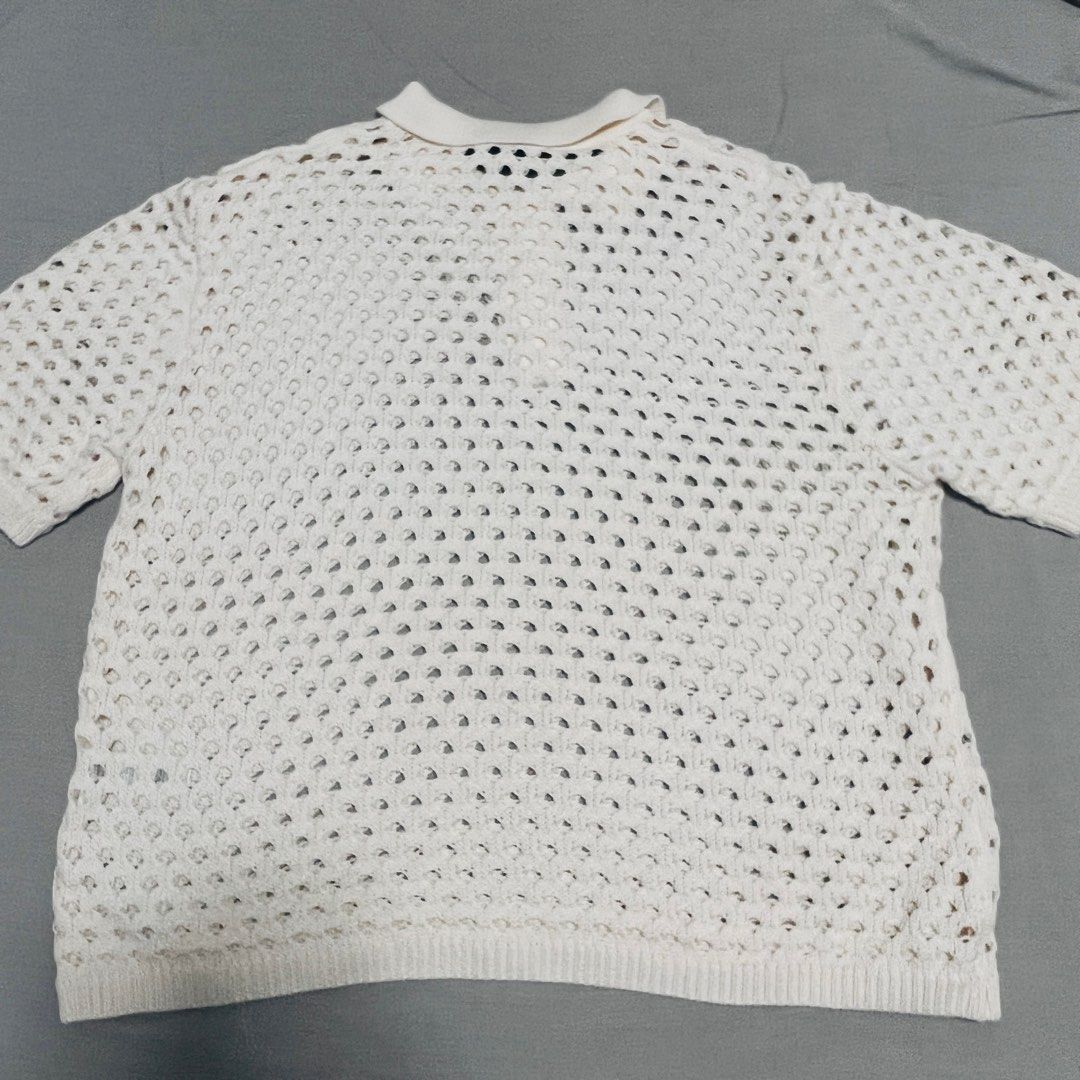STUSSY 23SS BIG MESH POLO SWEATER 鏤空網眼針織短袖polo衫簍空 STUSSY 23SS BIG MESH POLO SWEATER 鏤空網眼針織短袖polo衫簍空