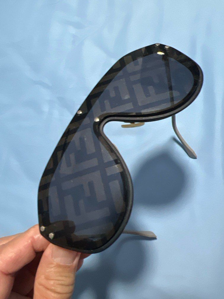FENDI FF Fabulous Shield Sunglasses FF M0039/G/S Black 1205503 |  FASHIONPHILE