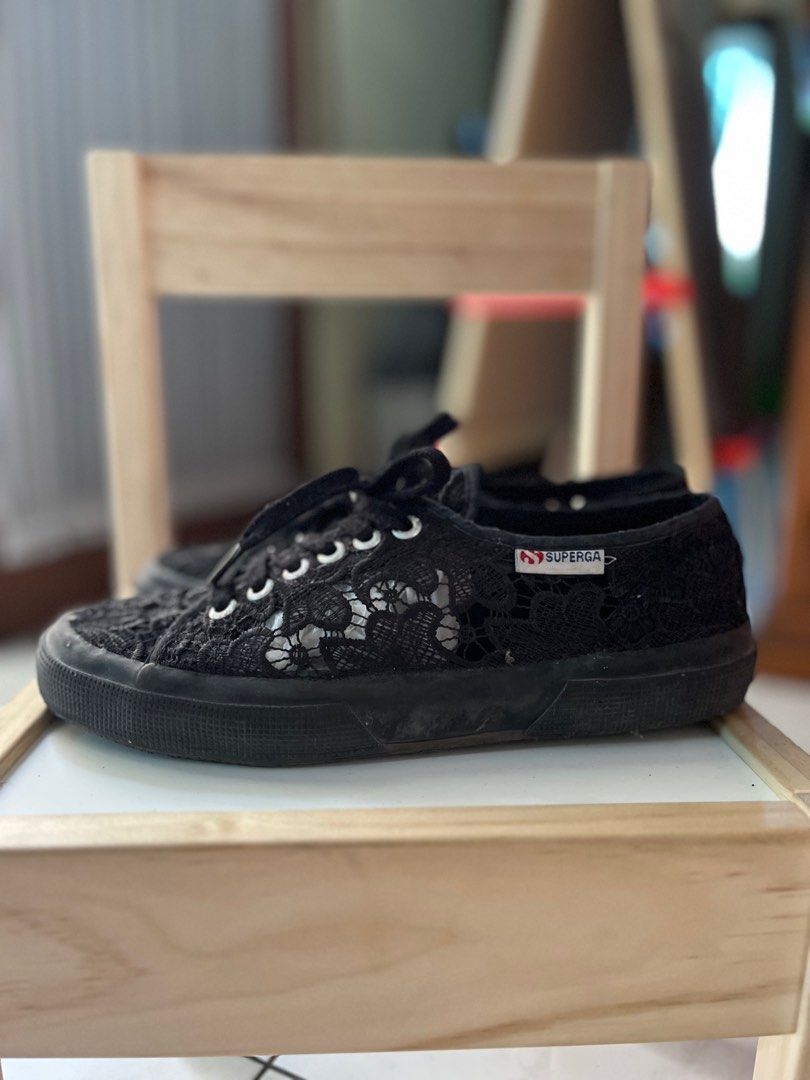 Superga clearance macrame nere