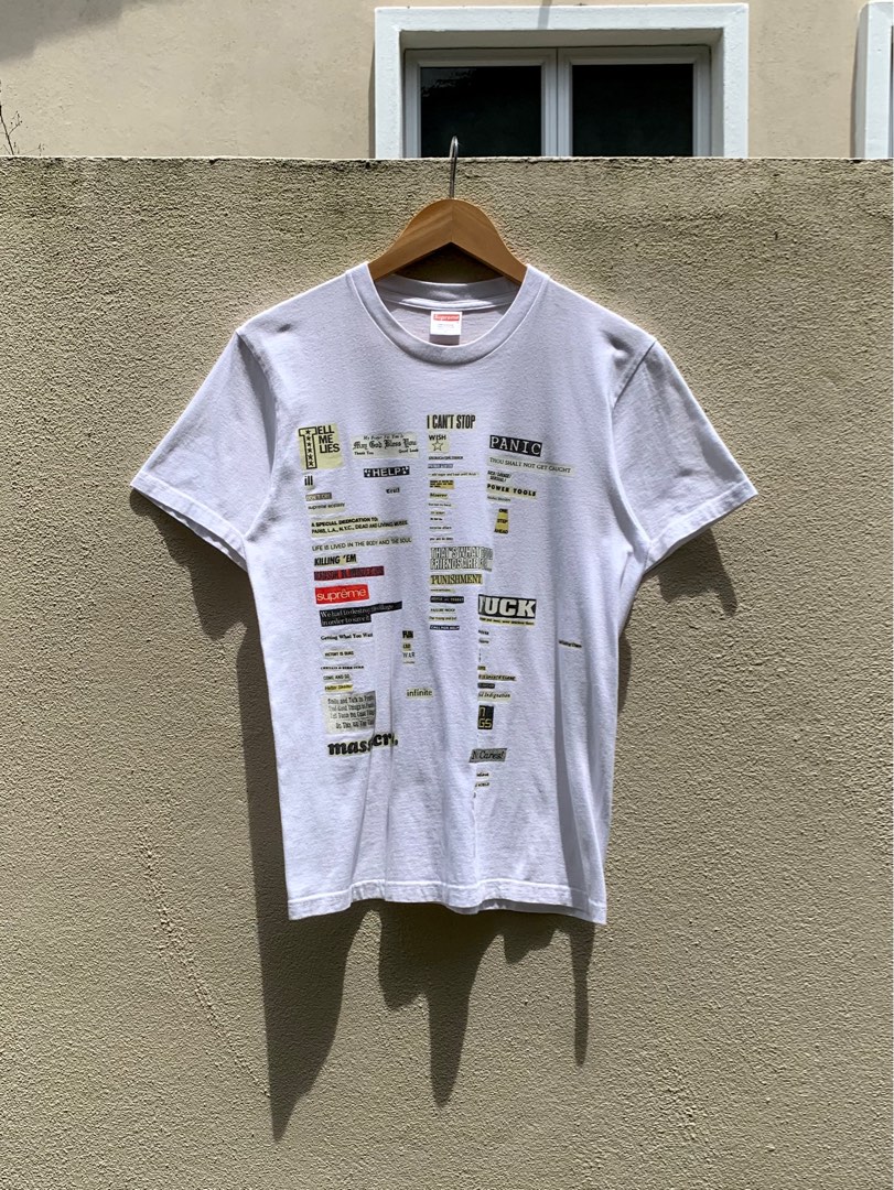 Supreme cutouts cheap tee white